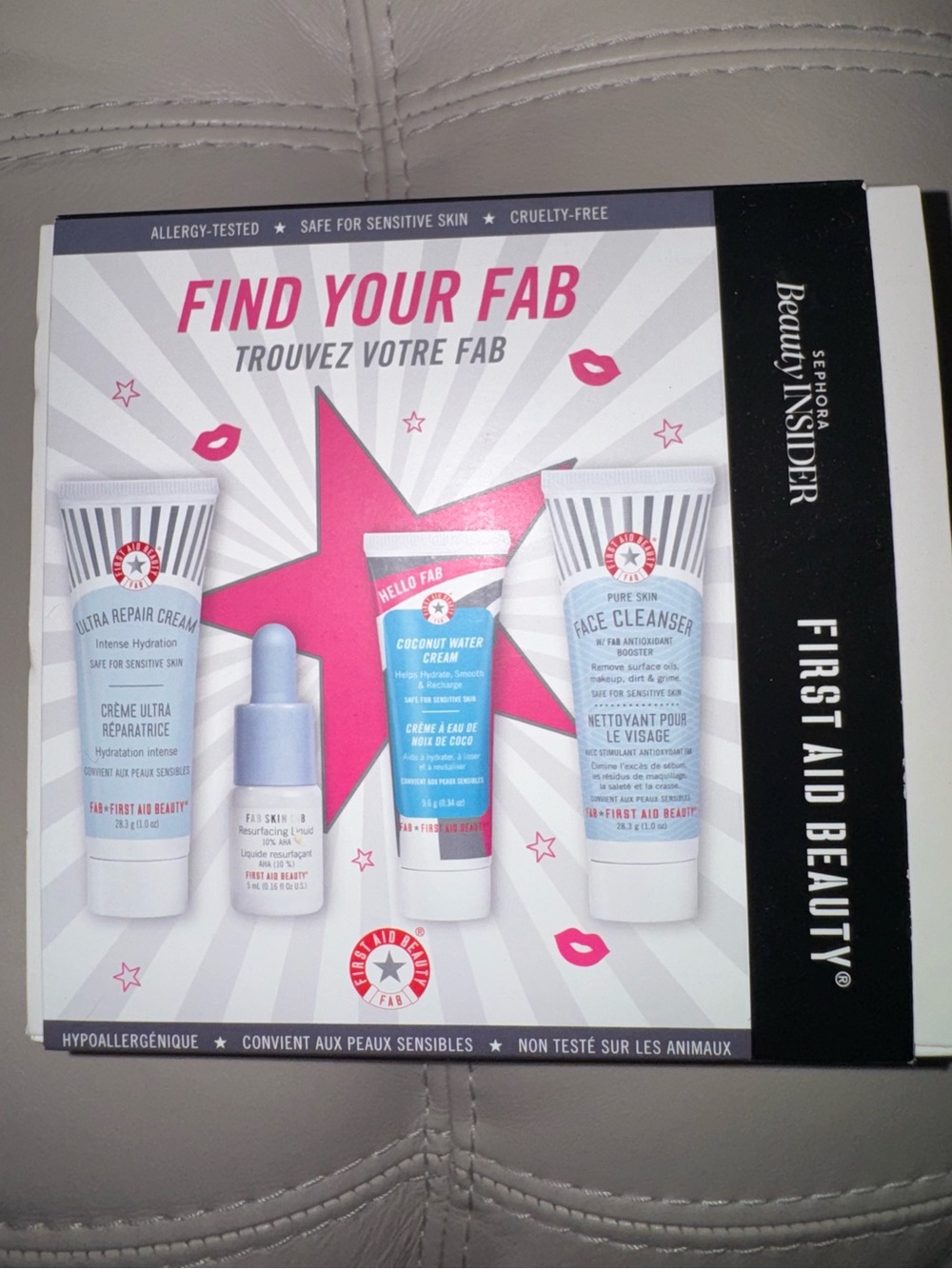 Sephora First Aid Beauty Find Your Fab Skincare 4 Piece Set Hydrati Remover Gift